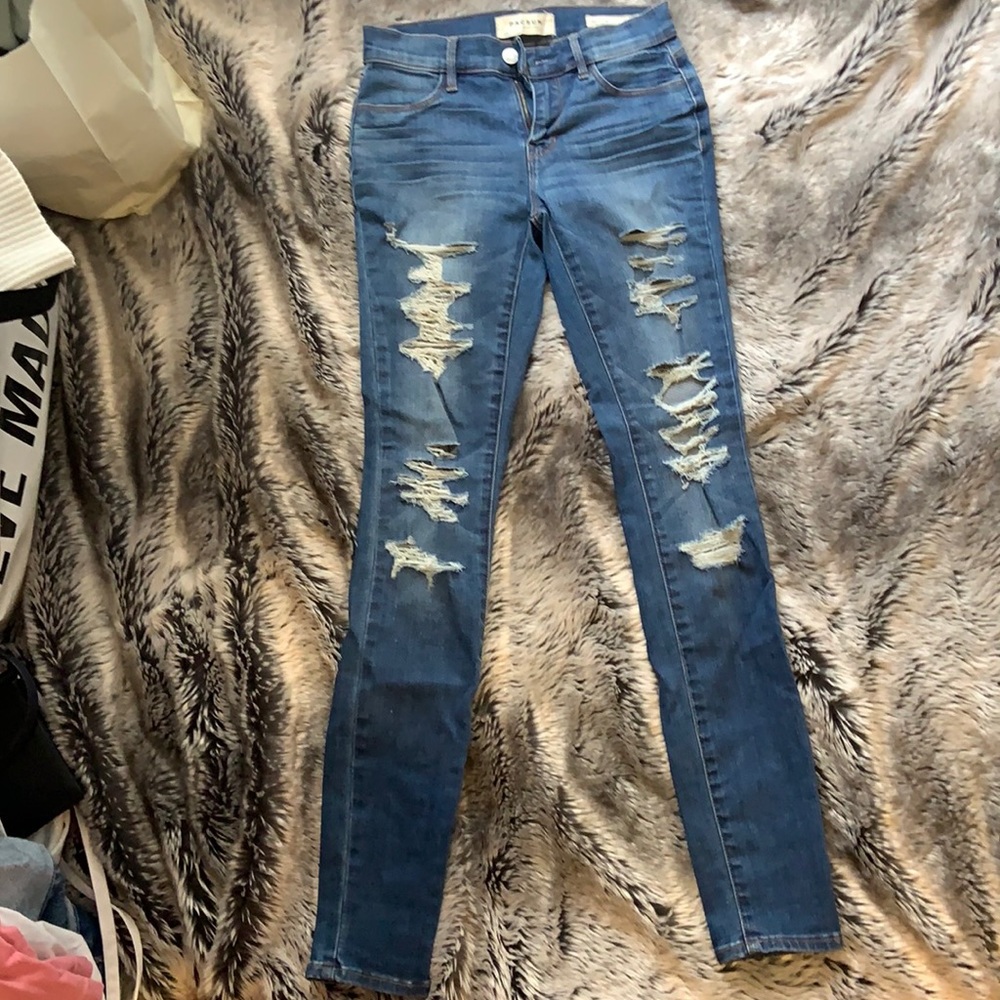 Ripped skinny jeggings